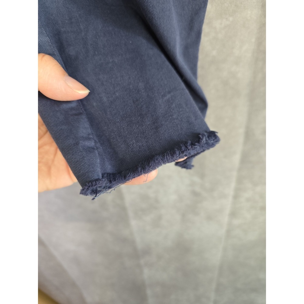 Frank & Eileen Women's Size 10 Blue Cotton Raw Hem Cropped Wicklow Chino Pants - Picture 2 of 9